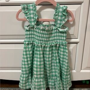 Janie and Jack Green Gingham Ruffle Dress
